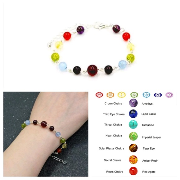 7 Chakra Healing Bead Bracelet - Picture 1 of 5